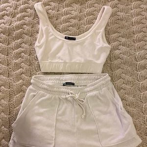 Zara white tank top and shorts set!